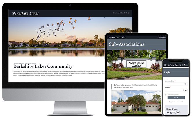 RGB HOA Sites Community Association Website Design Portfolio | Berkshire Lakes
